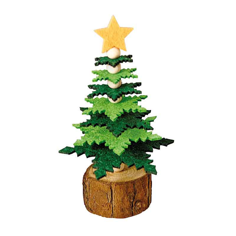 Filz - Eiskristalle, 7 Stück — hellgrün / dunkelgrün