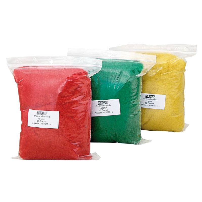 BRAUN Trockenfilzwolle, 50 g