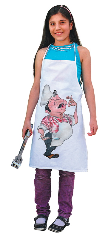 Schürze, Länge 78 cm — weiß