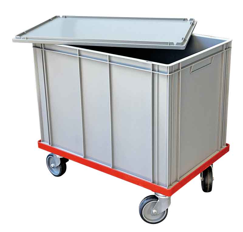 Tonbehälter mit Rollen, 60 x 40 x 42 cm