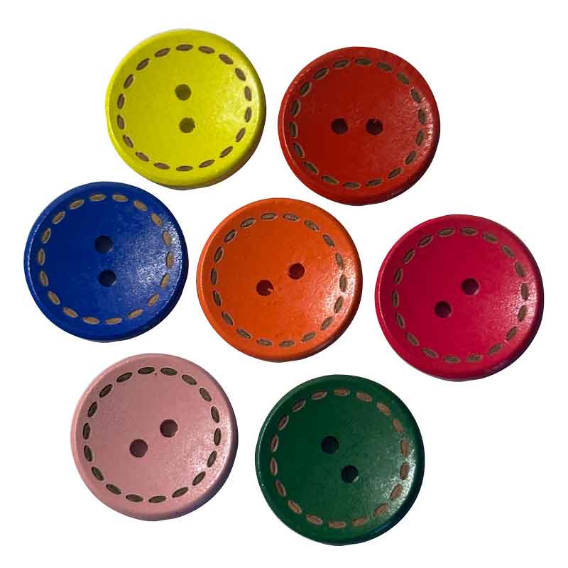 Holzknöpfe farbig sortiert