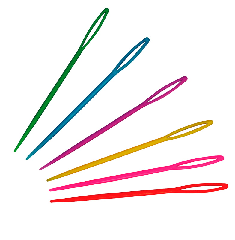 Kunststoff - Sticknadeln, 32 Stück — farbig sortiert