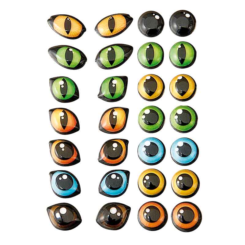 3D Sticker - Tieraugen, 28 Paar