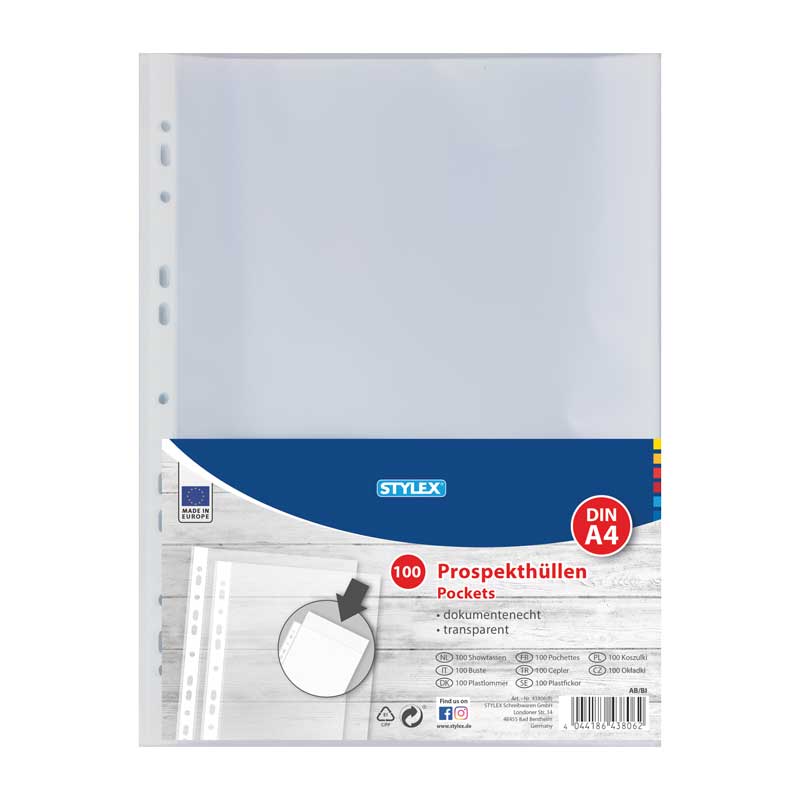 Prospekthüllen DIN A4 — 100 Stück