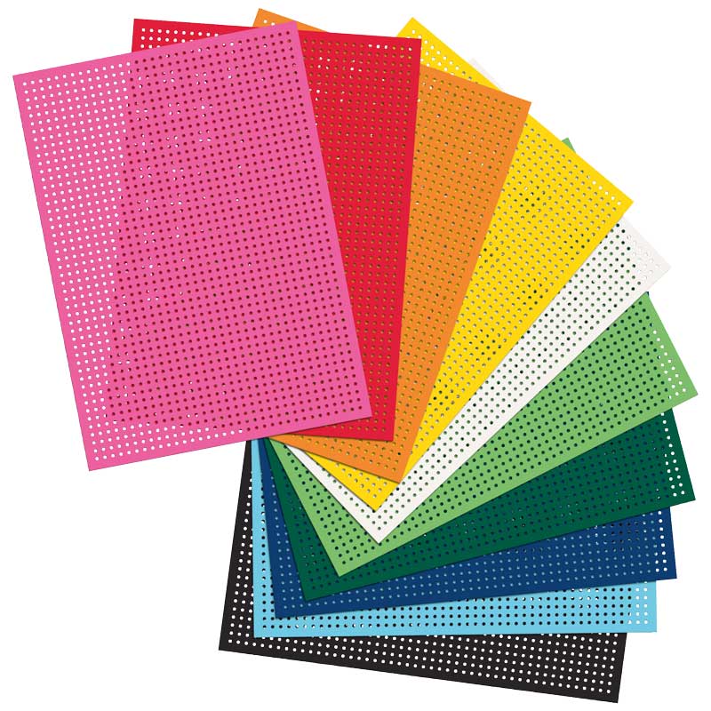 Stickkarten / 40 Stück — farbig sortiert