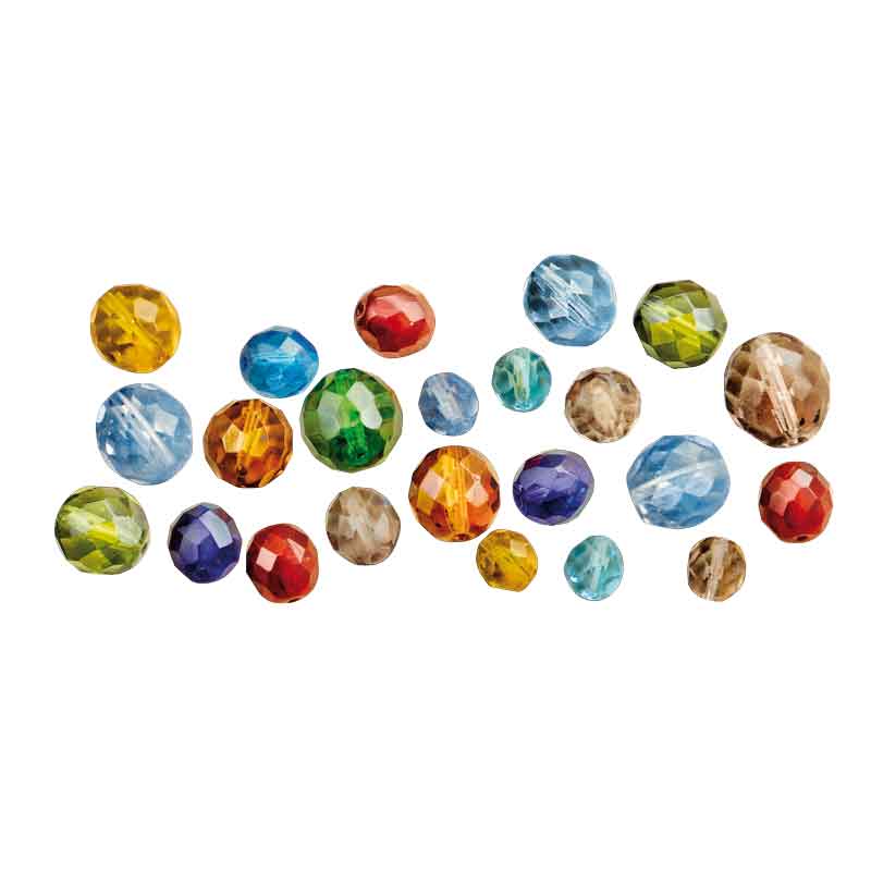 Glasschliffperlen - Mix, 100 g — farbig sortiert