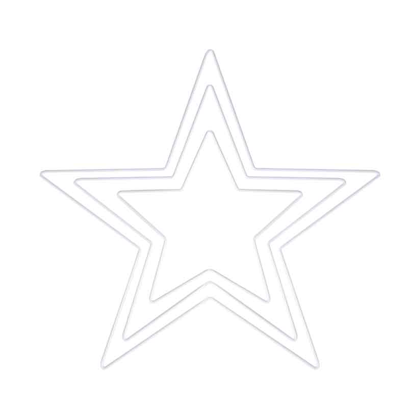 Drahtform - Set Sterne / 3 Stück — weiß