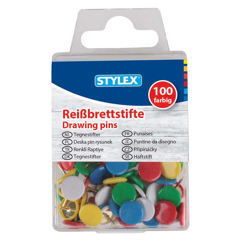 Reissnägel, 100 Stück — farbig sortiert