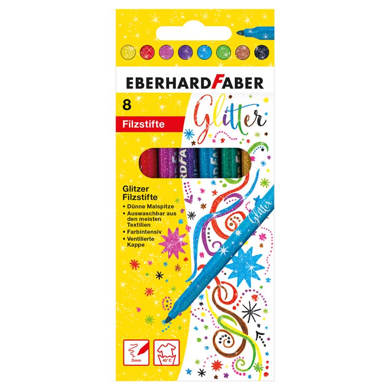 EFA Glitter Filzstifte, 8 Stück — Glitzer