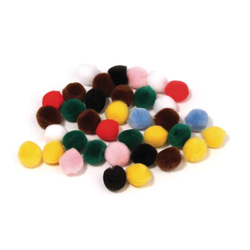Pompons 7 mm, 70 Stück — sortiert