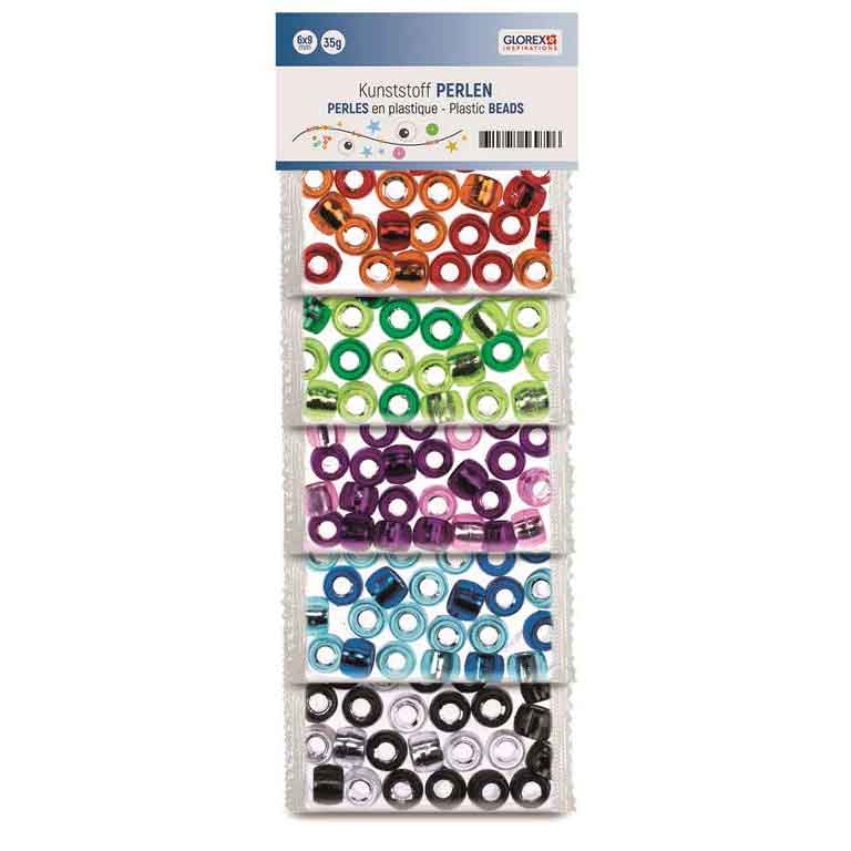 Perlen - Mix, 6 x 9 mm / 35g — silber Einzug