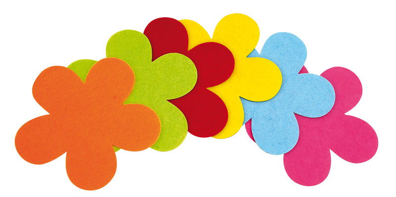 Filzblumen, 6 Stück — 14 cm