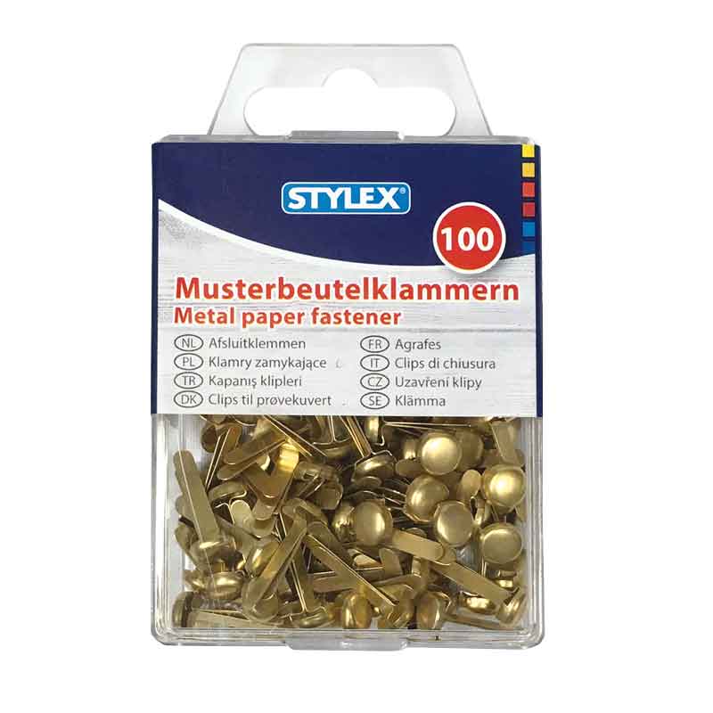 Musterbeutelklammern, 100 Stück — 20 mm