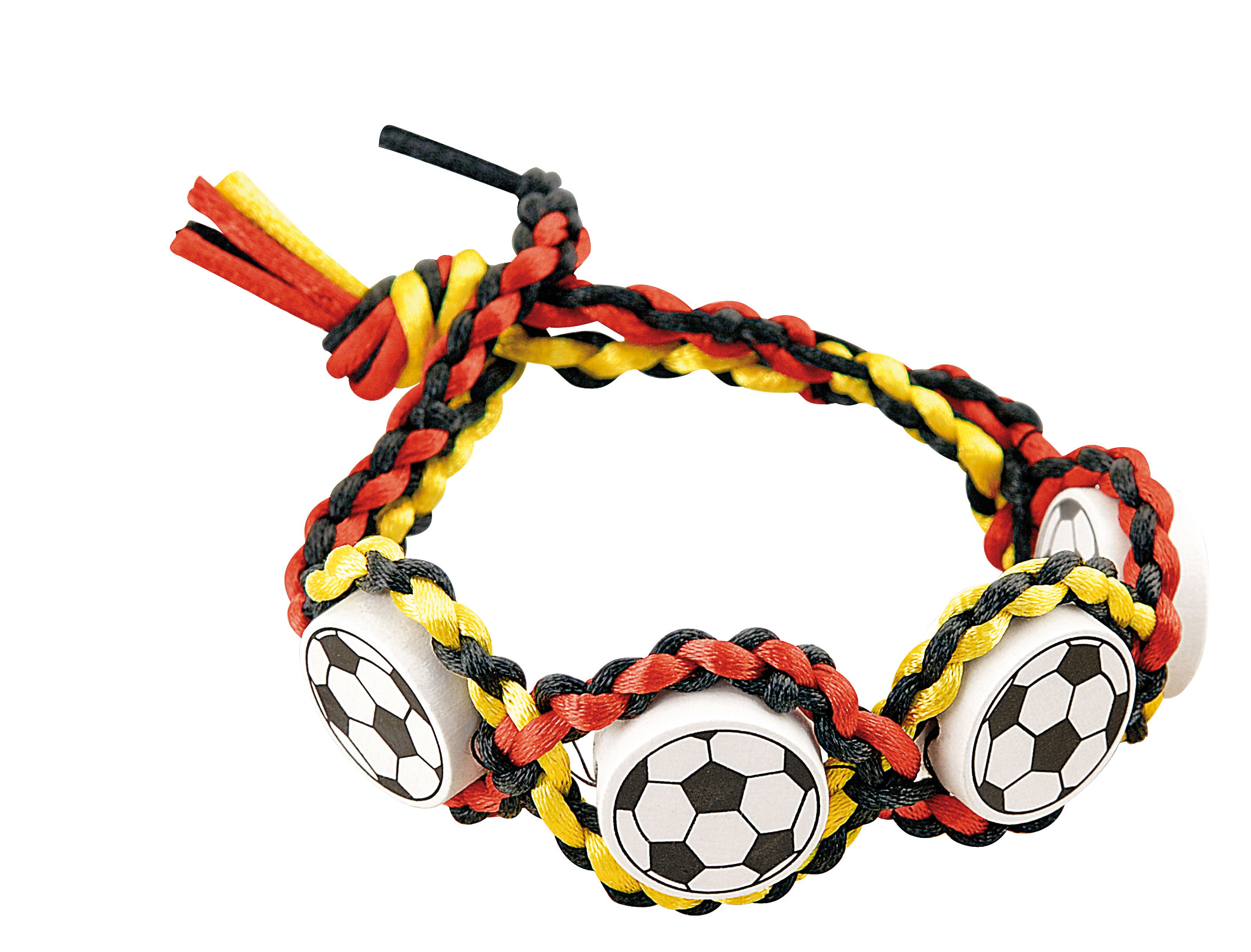 Holzperlen Fußball, 2 cm, 4 Stück