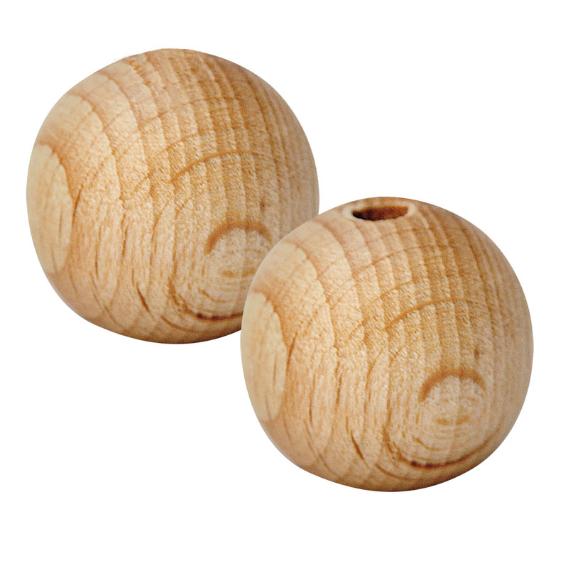 Holz - Kugel, halb gebohrt /25 Stück — 31 mm