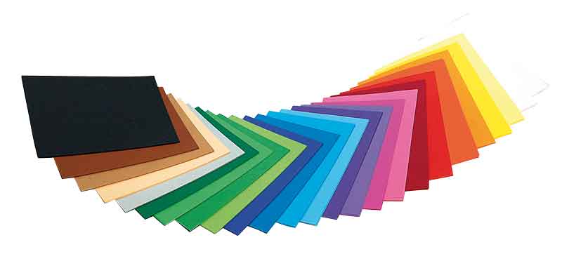 Tonpapier A4, Pack. à 500 Bogen — sortiert in 25 Farben