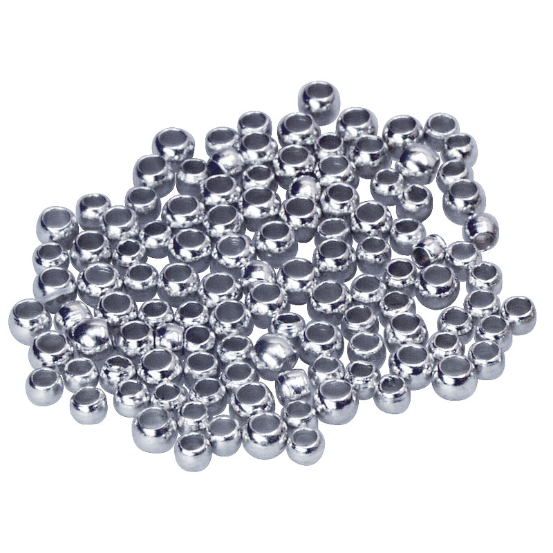 Quetschperlen 2 mm platinfarben