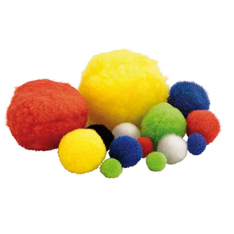 Pompons 1 - 4,5 cm / 100 Stück — sortiert