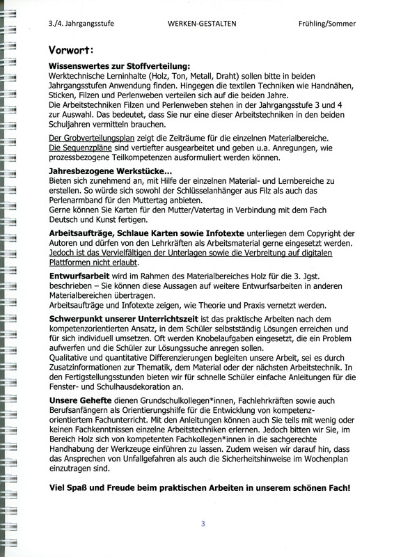 Werken - Gestalten leicht gemacht — 3 + 4 JGS / 2. Halbjahr