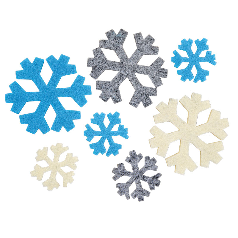 Filz - Stanzteile, 141 Stück — Schneeflocken