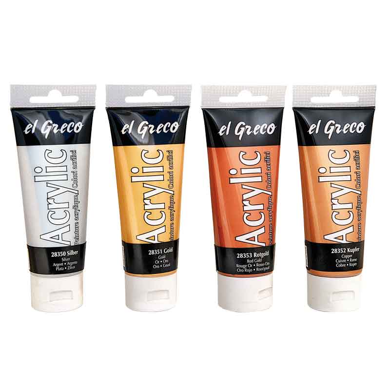 Kreul Acrylfarben - Set, 4 x 75 ml — Metallic