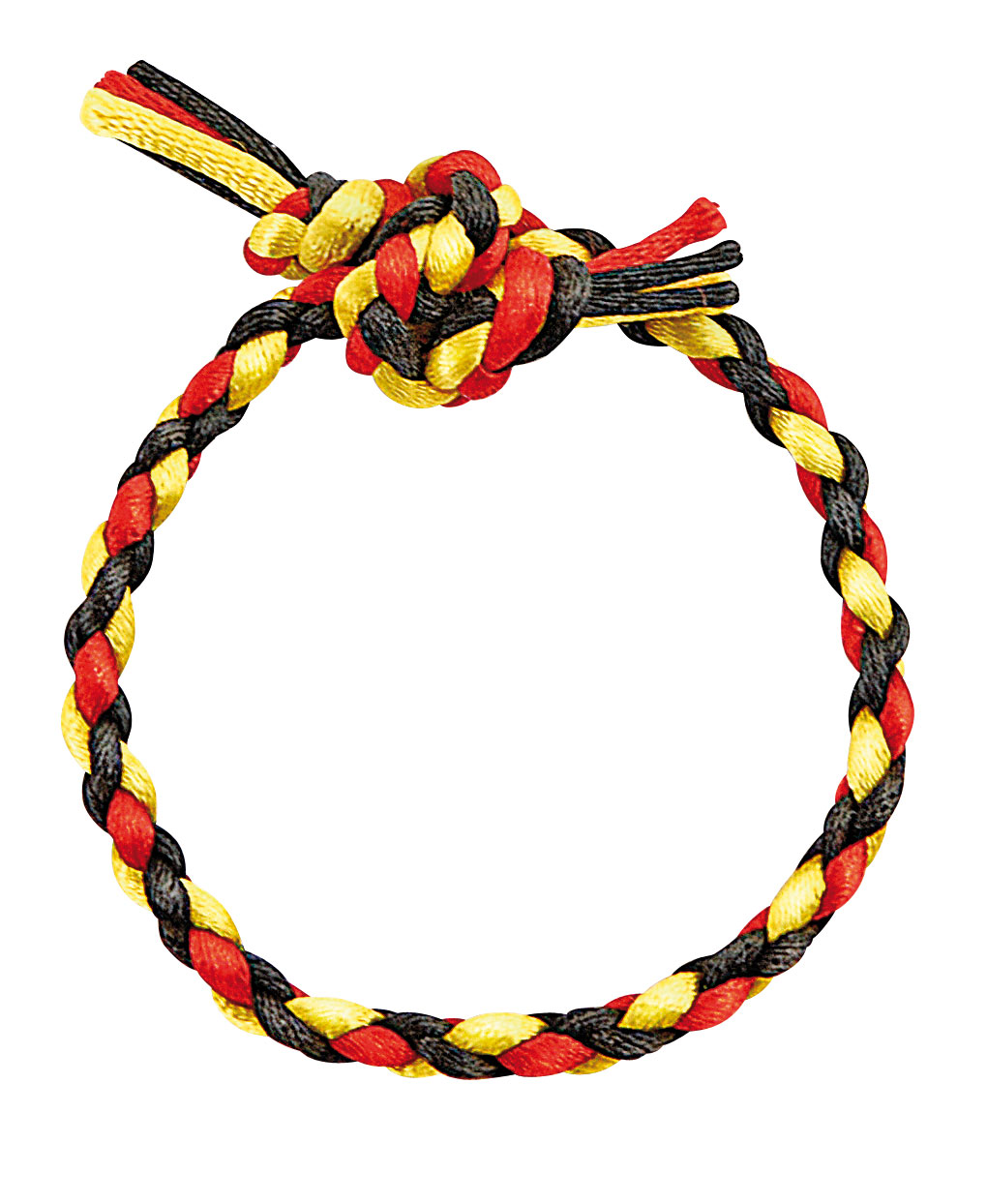 Satinkordel 3 mm / 3 x 3 m — schwarz/rot/gold