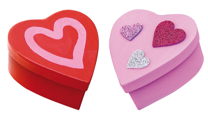 Pappmache Minidosen — Herz 8 x 7,5 cm