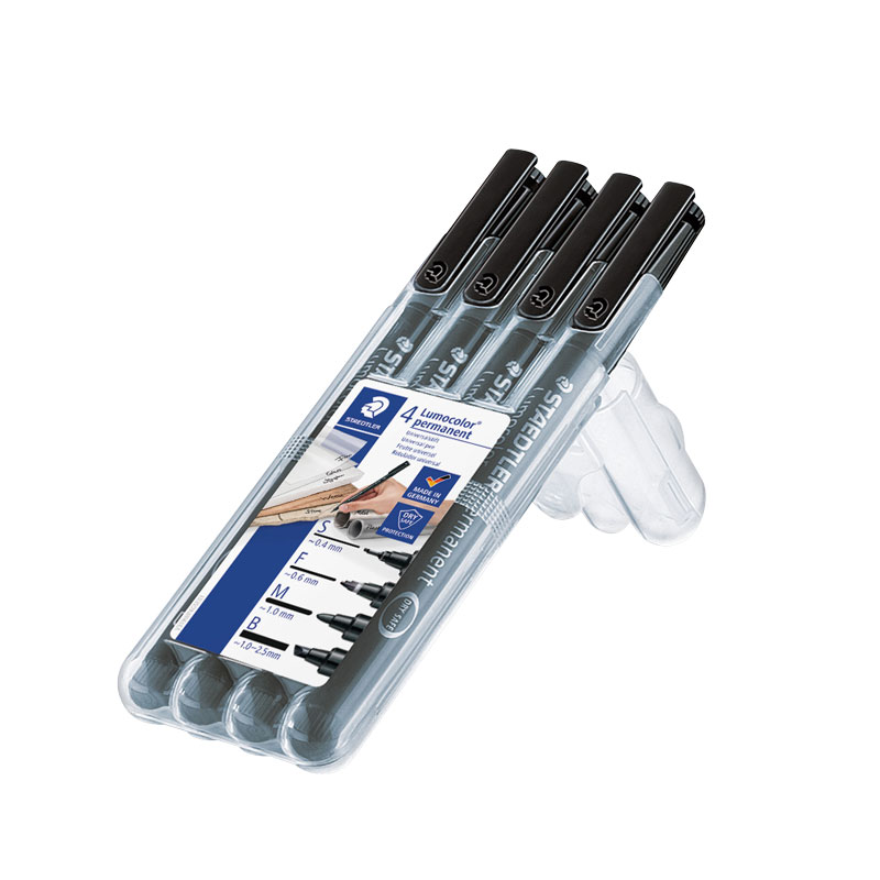 STAEDTLER® Lumocolor® 31 permanent — 4er Box, schwarz