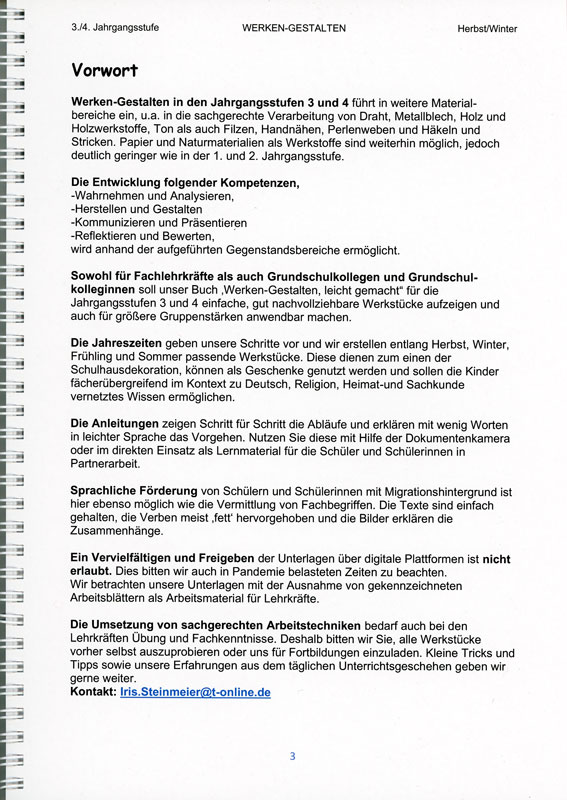 Werken - Gestalten leicht gemacht — 3 + 4 /  1. Halbjahr